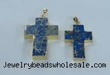 NGP2536 30*40mm - 40*50mm cross sea sediment jasper pendants