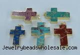 NGP2538 30*40mm - 40*50mm cross sea sediment jasper pendants