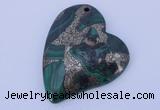 NGP254 41*50mm fashion malachite & pyrite gemstone pendants