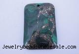 NGP256 31*47mm fashion malachite & pyrite gemstone pendants