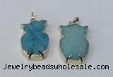 NGP2570 25*40mm cat druzy agate gemstone pendants wholesale