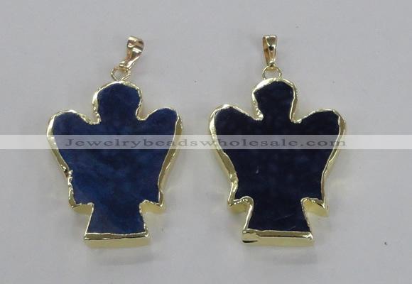 NGP2583 30*40mm angel agate gemstone pendants wholesale