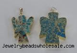 NGP2591 25*35mm - 38*48mm angel sea sediment jasper pendants