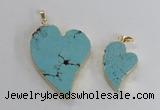 NGP2595 25*35mm - 35*45mm heart turquoise pendants wholesale