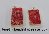 NGP2615 20*40mm - 25*45mm rectangle sea sediment jasper pendants