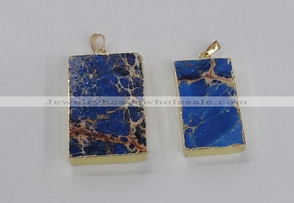 NGP2618 20*40mm - 25*45mm rectangle sea sediment jasper pendants