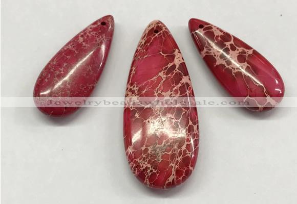 NGP262 15*30mm - 20*50mm flat teardrop sea sediment jasper pendants set