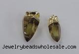 NGP2630 15*35mm - 18*40mm cone lemon quartz gemstone pendants