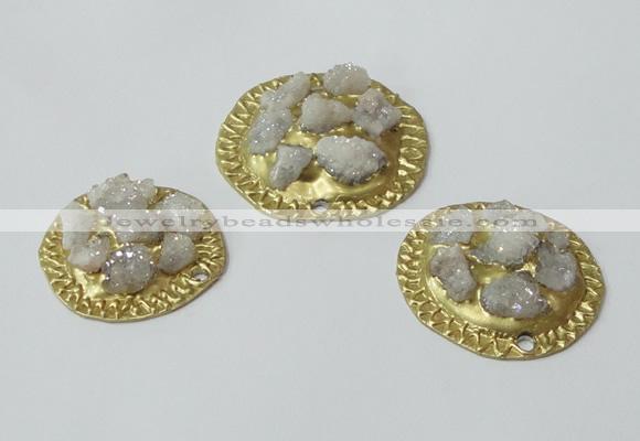 NGP2636 30*35mm - 40*55mm freeform druzy agate pendants wholesale