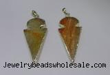 NGP2646 25*48mm - 28*54mm arrowhead agate pendants wholesale