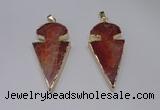 NGP2648 25*48mm - 28*54mm arrowhead agate pendants wholesale