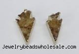 NGP2683 18*35mm - 25*45mm arrowhead druzy citrine pendants