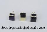 NGP2732 11*13mm - 12*15mm cube mixed quartz gemstone pendants