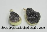 NGP2770 25*30mm - 30*40mm freeform plated druzy agate pendants