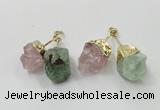 NGP2812 18*25mm - 20*25mm nuggets mixed quartz pendants wholesale