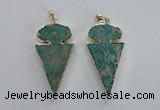 NGP2822 25*50mm - 27*55mm arrowhead sea sediment jasper pendants