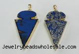 NGP2823 25*50mm - 27*55mm arrowhead sea sediment jasper pendants