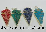 NGP2824 25*50mm - 27*55mm arrowhead sea sediment jasper pendants