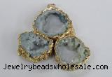 NGP2868 25*30mm - 40*45mm freeform druzy agate pendants