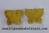 NGP2871 40*50mm - 45*55mm butterfly druzy agate pendants wholesale