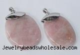 NGP2879 45*65mm - 50*70mm freeform rose quartz gemstone pendants