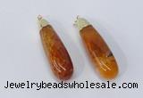 NGP2921 16*58mm - 18*60mm teardrop agate gemstone pendants