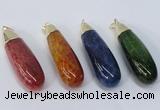 NGP2926 16*58mm - 18*60mm teardrop agate gemstone pendants