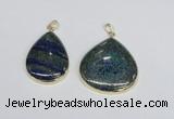 NGP2928 30*40mm - 35*40mm flat teardrop chrysocolla pendants