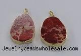 NGP2942 25*35mm – 35*45mm freeform sea sediment jasper pendants