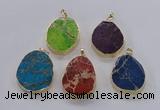 NGP2947 25*35mm – 35*45mm freeform sea sediment jasper pendants