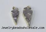 NGP2954 15*35mm - 20*45mm arrowhead druzy agate pendants wholesale