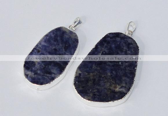 NGP2957 25*35mm - 35*45mm freeform sodalite pendants wholesale