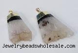 NGP2961 20*35mm - 30*45mm freeform druzy agate pendants