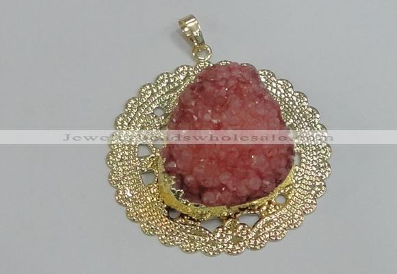 NGP2990 50mm - 52mm freeform druzy agate pendants