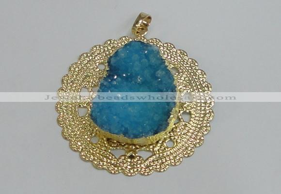 NGP2991 50mm - 52mm freeform druzy agate pendants