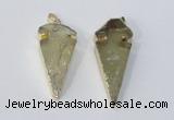 NGP3028 15*35mm – 20*50mm arrowhead lemon quartz gemstone pendants