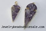 NGP3029 15*35mm – 20*50mm arrowhead amethyst gemstone pendants