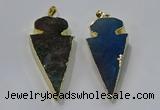 NGP3054 25*50mm - 28*55mm arrowhead agate pendants wholesale