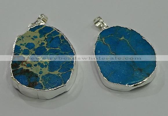 NGP3059 25*35mm – 35*45mm freeform sea sediment jasper pendants