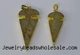 NGP3065 18*40mm – 22*50mm arrowhead sea sediment jasper pendants