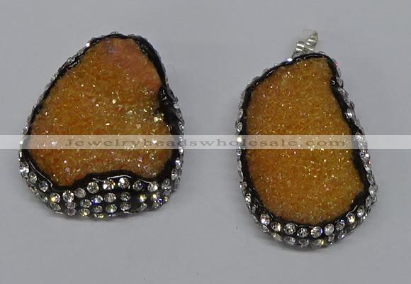 NGP3093 25*35mm – 30*40mm freeform druzy agate pendants