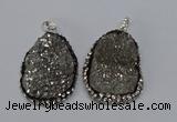 NGP3096 25*35mm – 30*40mm freeform druzy agate pendants