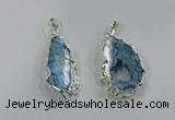 NGP3103 25*40mm - 30*50mm freeform druzy agate gemstone pendants