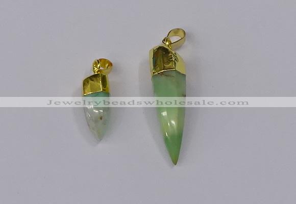 NGP3107 9*20mm – 11*40mm sticks Australia chrysoprase pendants