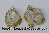 NGP3135 25*35mm - 40*50mm freeform plated druzy agate pendants