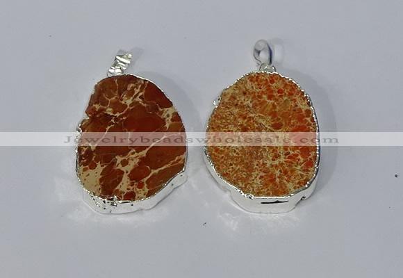 NGP3150 25*35mm - 35*45mm freeform sea sediment jasper pendants