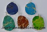 NGP3156 25*35mm - 35*45mm freeform sea sediment jasper pendants