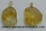 NGP3160 25*35mm - 30*40mm freeform citrine gemstone pendants