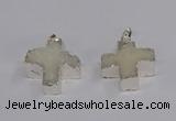 NGP3170 25*26mm - 27*28mm cross druzy agate pendants wholesale