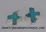 NGP3174 25*26mm - 27*28mm cross druzy agate pendants wholesale